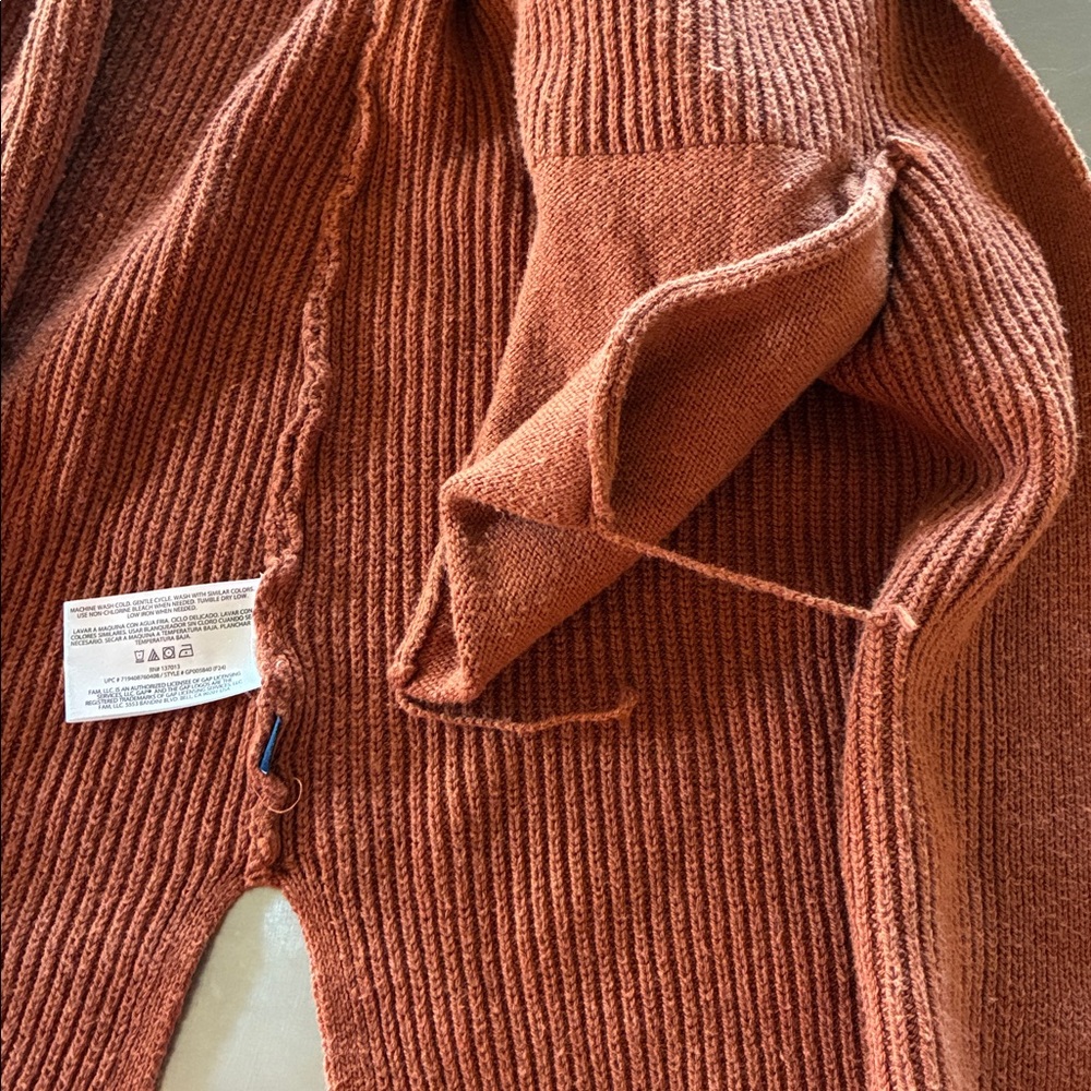 GAP Warm Brown Knit Sweater Gap Women's M Long Sleeve Waist Coat Classic Style - Picture 10 of 16